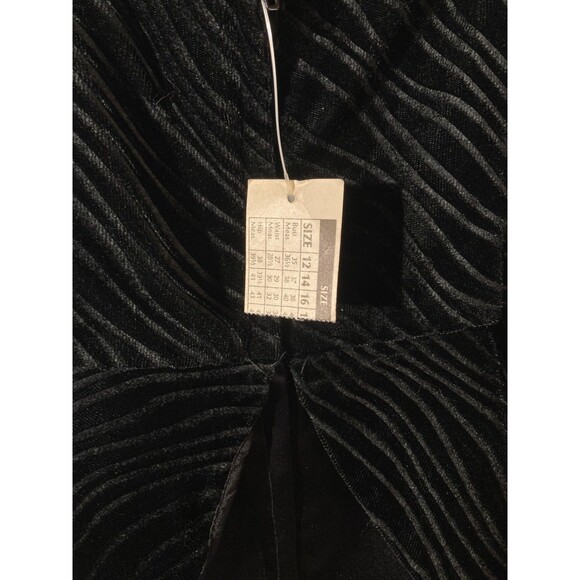 Vintage 90s Dress 1990s Cocktail Party Black Velvet Glam Mob Wife Size Large - Picture 4 of 6